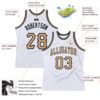 Custom White Old Gold-Black Authentic Throwback Basketball Jersey