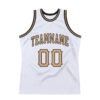Custom White Old Gold-Black Authentic Throwback Basketball Jersey