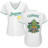 Custom White Kelly Green-Gold Authentic Skull Pineapple Head Baseball Jersey