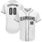Custom White Black Authentic Baseball Jersey
