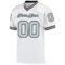 white_0517-1 Custom White Silver-Black Mesh Authentic Throwback Football Jersey
