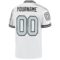 white_0517-2 Custom White Silver-Black Mesh Authentic Throwback Football Jersey