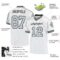 white_0517-3 Custom White Silver-Black Mesh Authentic Throwback Football Jersey