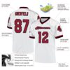 Custom White Cardinal-Black Mesh Authentic Throwback Football Jersey
