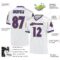 white_0521-3 Custom White Purple-Old Gold Mesh Authentic Throwback Football Jersey