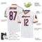 white_0524-3 Custom White Navy-Orange Mesh Authentic Throwback Football Jersey