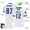 Custom White Purple-Aqua Mesh Authentic Throwback Football Jersey