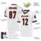 white_0529-3 Custom White Black-Orange Mesh Authentic Throwback Football Jersey
