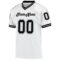 white_0531-1 Custom White Black-Gray Mesh Authentic Throwback Football Jersey