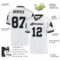 white_0531-3 Custom White Black-Gray Mesh Authentic Throwback Football Jersey