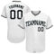 Custom White Black-Silver Authentic Baseball Jersey