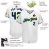 Custom White Navy-Neon Green Authentic Baseball Jersey