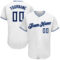 Custom White Navy-Powder Blue Authentic Baseball Jersey