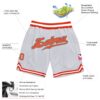 Custom White Orange-Old Gold Authentic Throwback Basketball Shorts