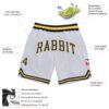Custom White Navy-Gold Authentic Throwback Basketball Shorts