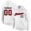 Custom Stitched White Red-Black Sports Pullover Sweatshirt Hoodie