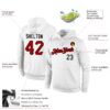 Custom Stitched White Red-Black Sports Pullover Sweatshirt Hoodie