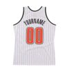 Custom White Orange Pinstripe Orange-Black Authentic Basketball Jersey
