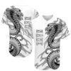 Custom White White-Black 3D Snake Authentic Baseball Jersey