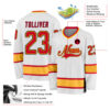 Custom White Red-Gold Hockey Jersey
