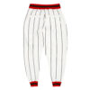 Custom White Black Pinstripe Red-Black Sports Pants
