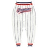 Custom White Navy Pinstripe Navy-Red Sports Pants