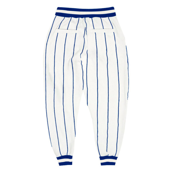 Custom White Royal Pinstripe Royal-White Sports Pants