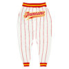Custom White Red Pinstripe Red-Gold Sports Pants