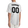 Custom White Black Pinstripe Black-Gray Authentic Baseball Jersey