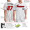 Custom White Black Pinstripe Red-Black Authentic Baseball Jersey