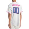 Custom White Light Blue-Pink Authentic Baseball Jersey