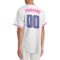 Custom White Light Blue-Pink Authentic Baseball Jersey