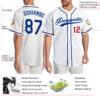 Custom White Royal-Red Authentic Baseball Jersey