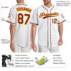 Custom White Crimson-Gold Authentic Baseball Jersey
