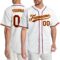 Custom White Crimson-Gold Authentic Baseball Jersey