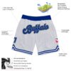 Custom White Royal-Gray Authentic Throwback Basketball Shorts