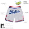 Custom White Royal Authentic Throwback Basketball Shorts