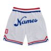 Custom White Royal Authentic Throwback Basketball Shorts