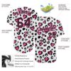 Custom White Black-Pink 3D Pattern Design Leopard Authentic Baseball Jersey