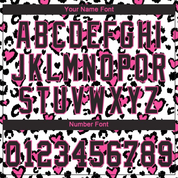 Custom White Black-Pink 3D Pattern Design Leopard Authentic Baseball Jersey