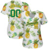Custom White Kelly Green-Gold 3D Pattern Design Hawaii Pineapples Authentic Baseball Jersey