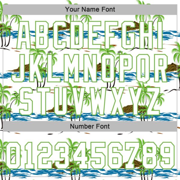 Custom White White-Neon Green 3D Pattern Design Beaches Authentic Baseball Jersey