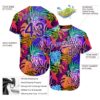 Custom White Purple-White 3D Pattern Design Hawaii Palm Trees Authentic Baseball Jersey