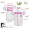 Custom White Pink-Light Blue Authentic Drift Fashion Baseball Jersey
