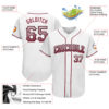 Custom White Crimson-Black Authentic Drift Fashion Baseball Jersey