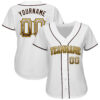 Custom White Brown-Gold Authentic Drift Fashion Baseball Jersey