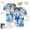 Custom White White-Light Blue 3D Pattern Design Flowers Authentic Baseball Jersey