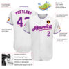 Custom White Purple-Pink Authentic Baseball Jersey