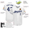 Custom White Navy-Gray Authentic Baseball Jersey