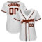 Custom White Black-Orange Authentic Baseball Jersey